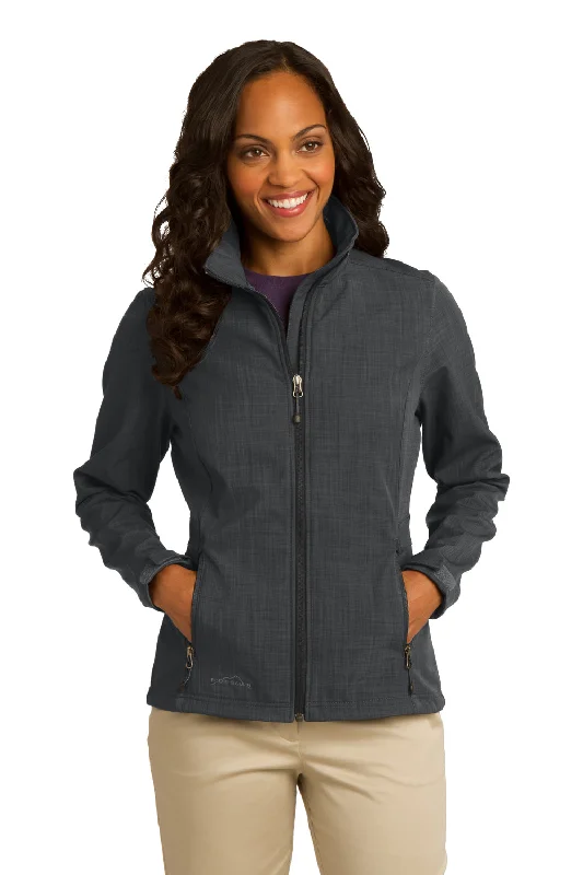 Eddie Bauer Womens Shaded Crosshatch Wind & Water Resistant Full Zip Jacket - Grey