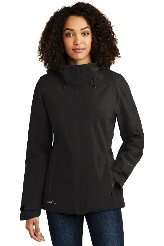 Eddie Bauer Womens WeatherEdge Plus Waterproof Full Zip Hooded Jacket - Black