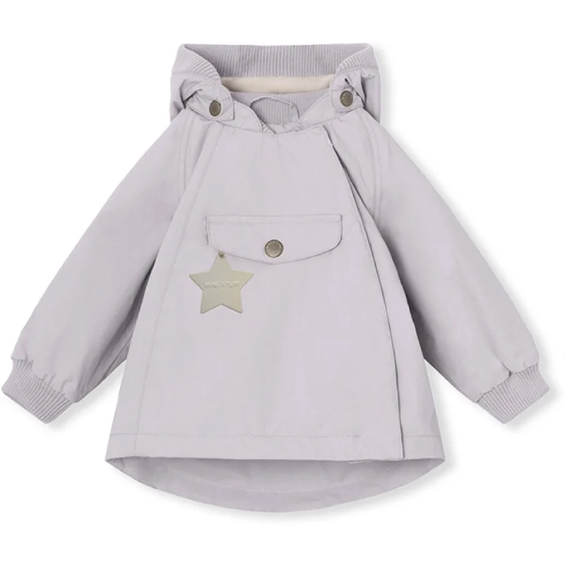 MINI A TURE WAI Spring Jacket w/Fleece Lining Purple Raindrops