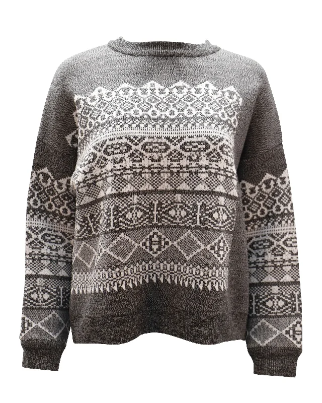 Alexander Wang Fair Isle Sweater in Grey Wool