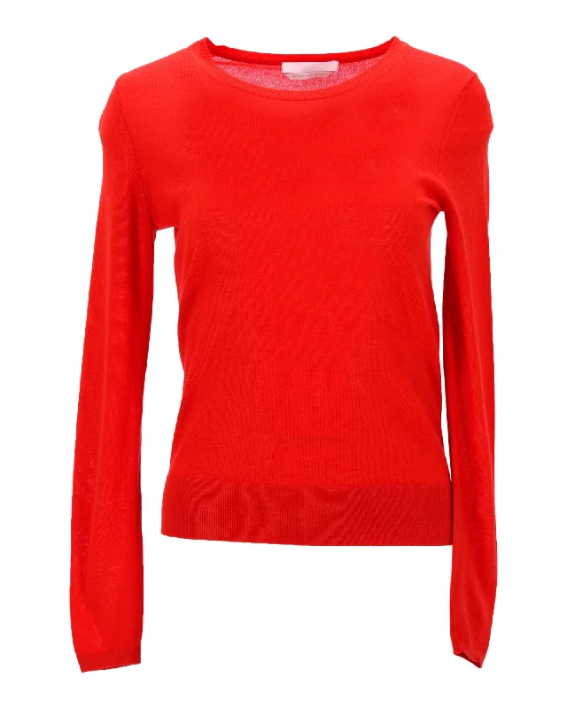 Boss Merino Super Fine Sweater in Red Wool