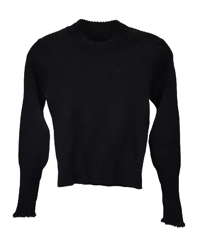 Proenza Schouler Mock Neck Sweater in Black Viscose