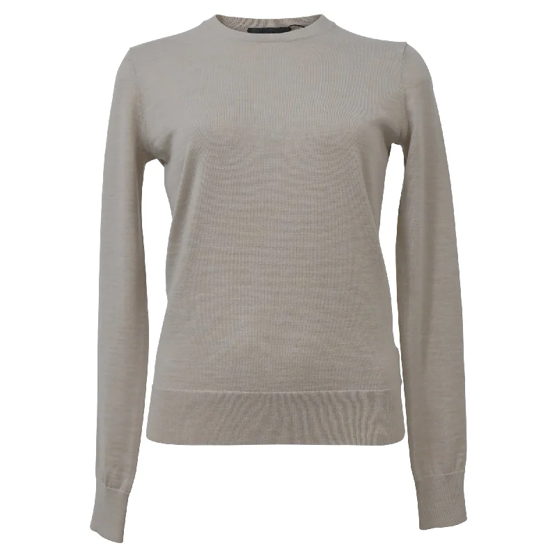 Theory Crewneck Regal Sweater in Ecru Wool