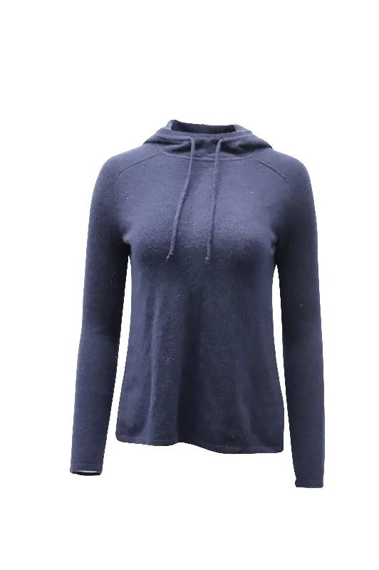 Theory Hooded Sweater in Navy Blue Cashmere