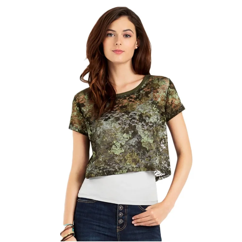 Aeropostale Womens Camo Lace Graphic T-Shirt