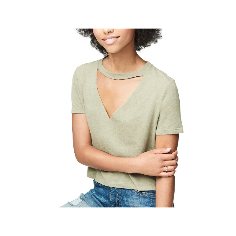 Aeropostale Womens Crop Choker Basic T-Shirt