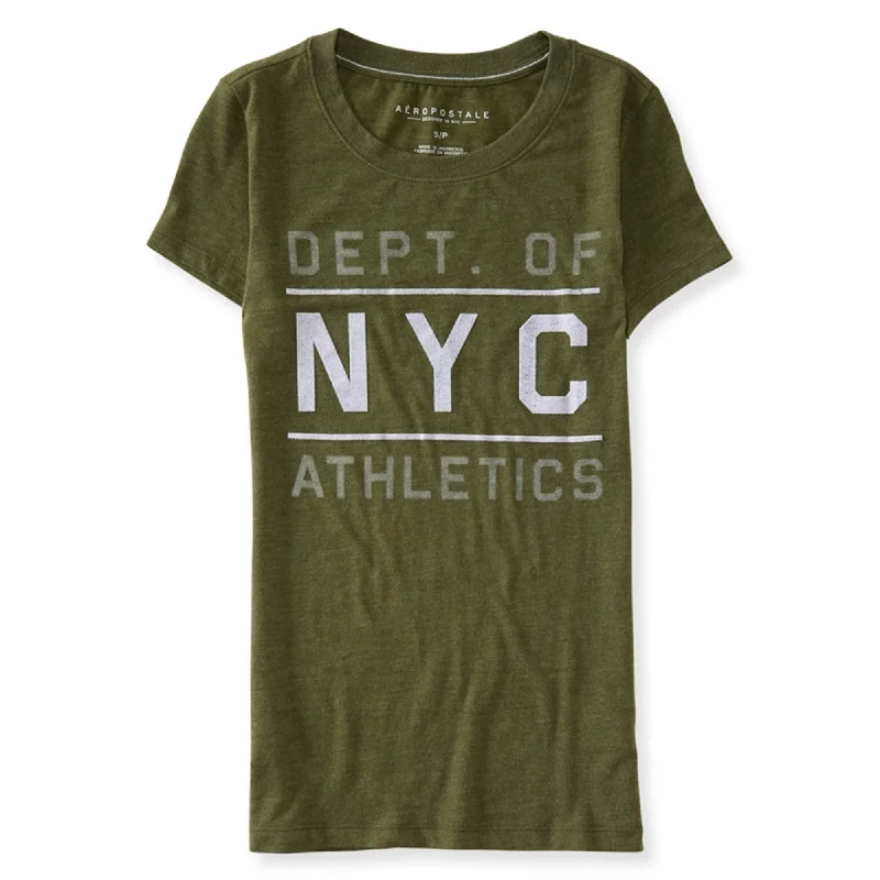 Aeropostale Womens Dept. Of Athletics Graphic T-Shirt, Green, X-Small