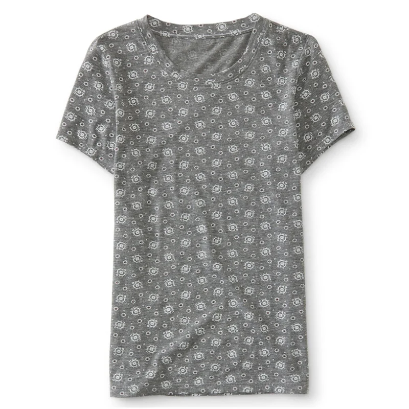 Aeropostale Womens Floral Graphic T-Shirt, Grey, X-Small