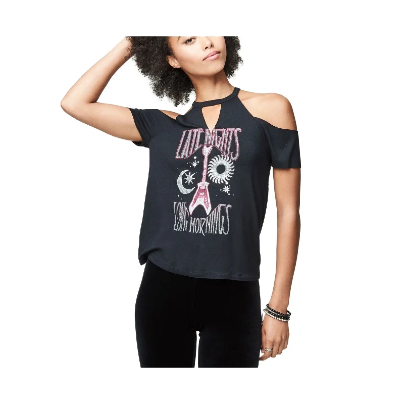 Aeropostale Womens Late Nights Graphic T-Shirt, Black, X-Small