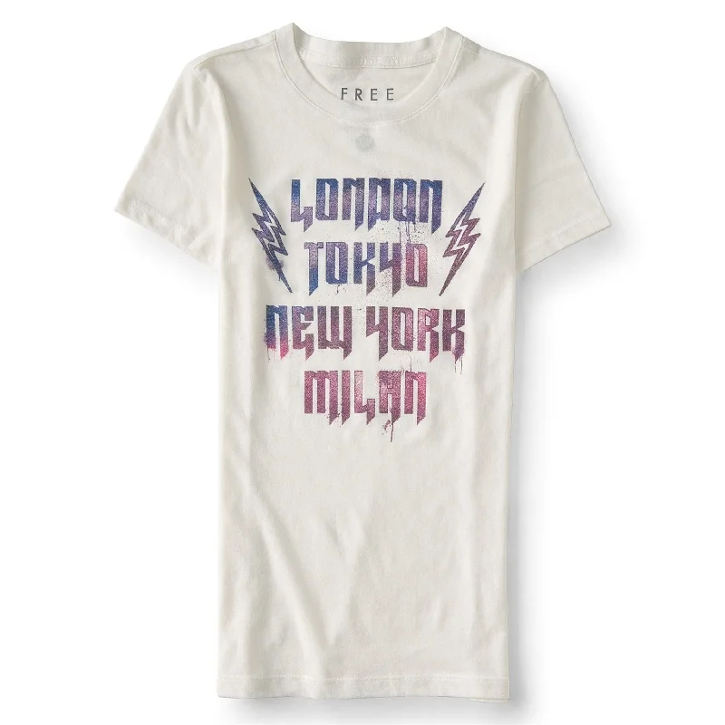 Aeropostale Womens Let's Rock Graphic T-Shirt