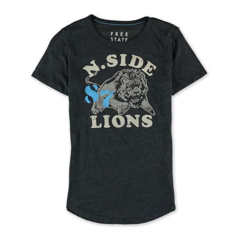 Aeropostale Womens N. Side Lions Graphic T-Shirt, Grey, X-Large