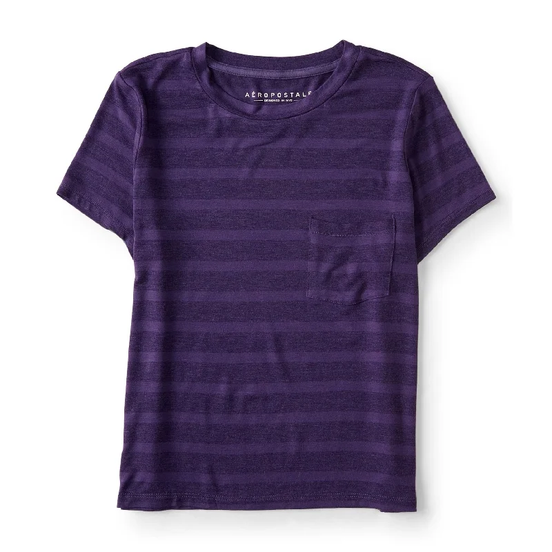 Aeropostale Womens Pocket Baby Basic T-Shirt, Purple, X-Small