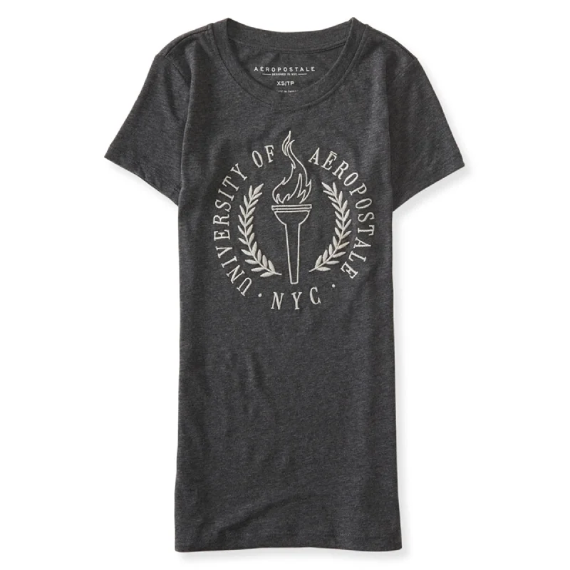 Aeropostale Womens University Of Embellished T-Shirt, Grey, X-Small