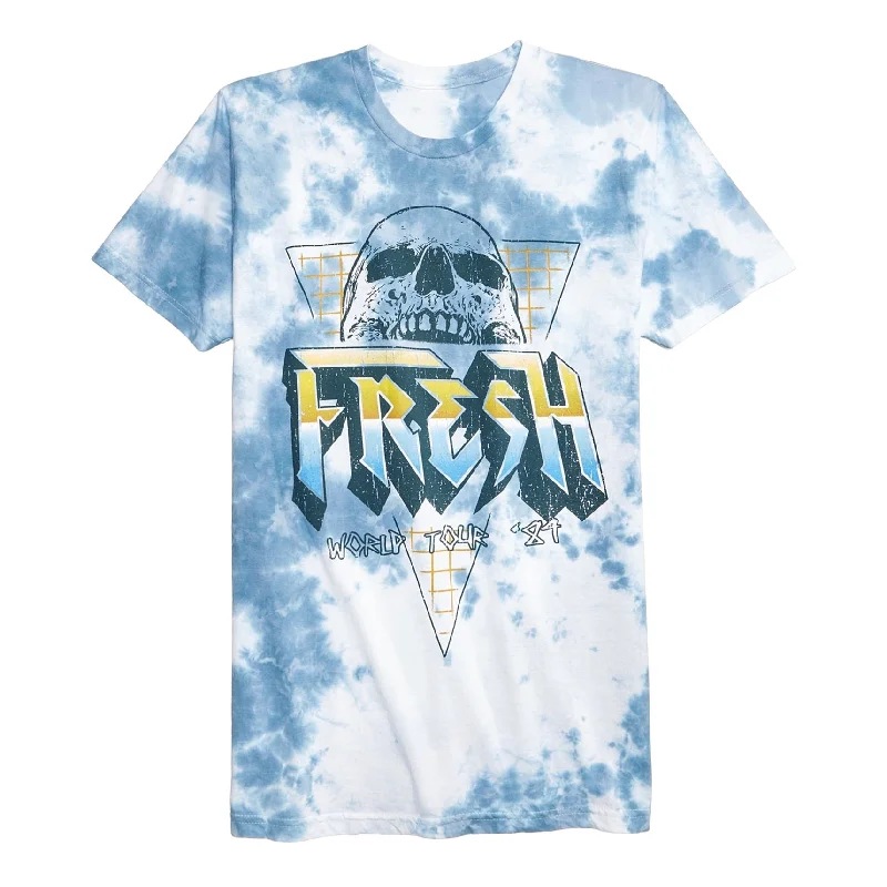 American Rag Womens Fresh Rocker Tie-Dyed Graphic T-Shirt, Blue, Small