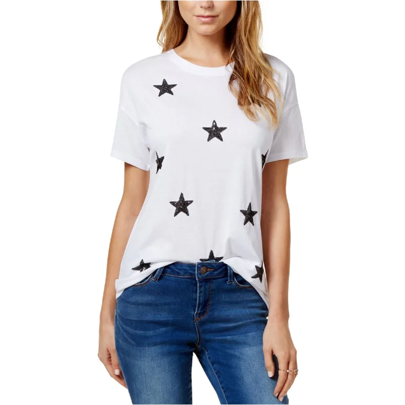 Carbon Copy Womens Sequined Embellished T-Shirt