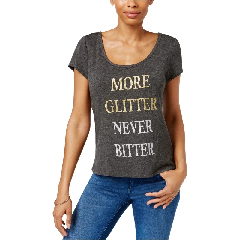 Jamie & Layla Womens More Glitter Graphic T-Shirt