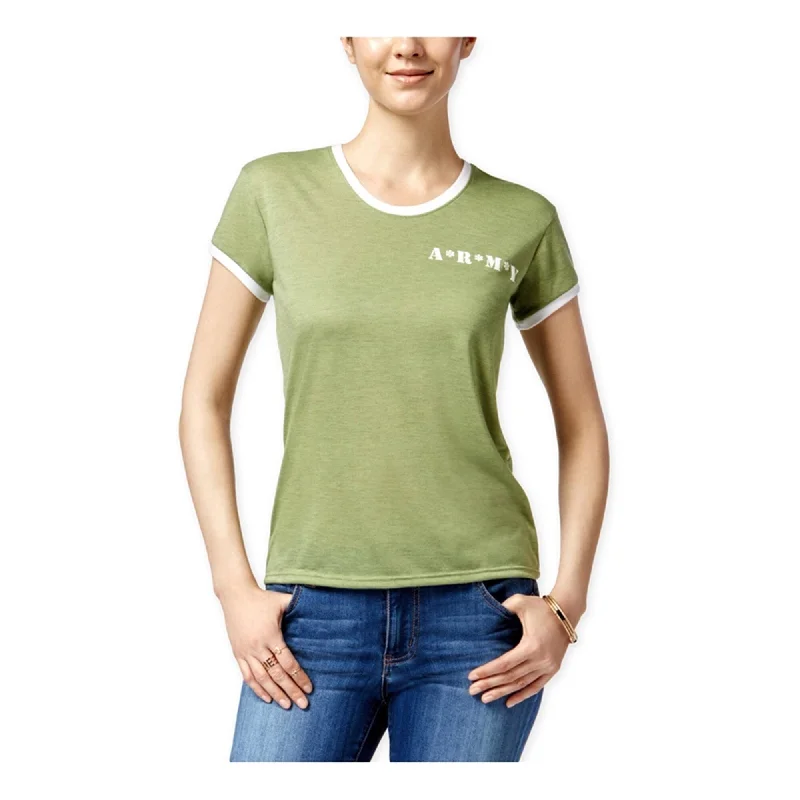 Mighty Fine Womens Army Ringer Graphic T-Shirt