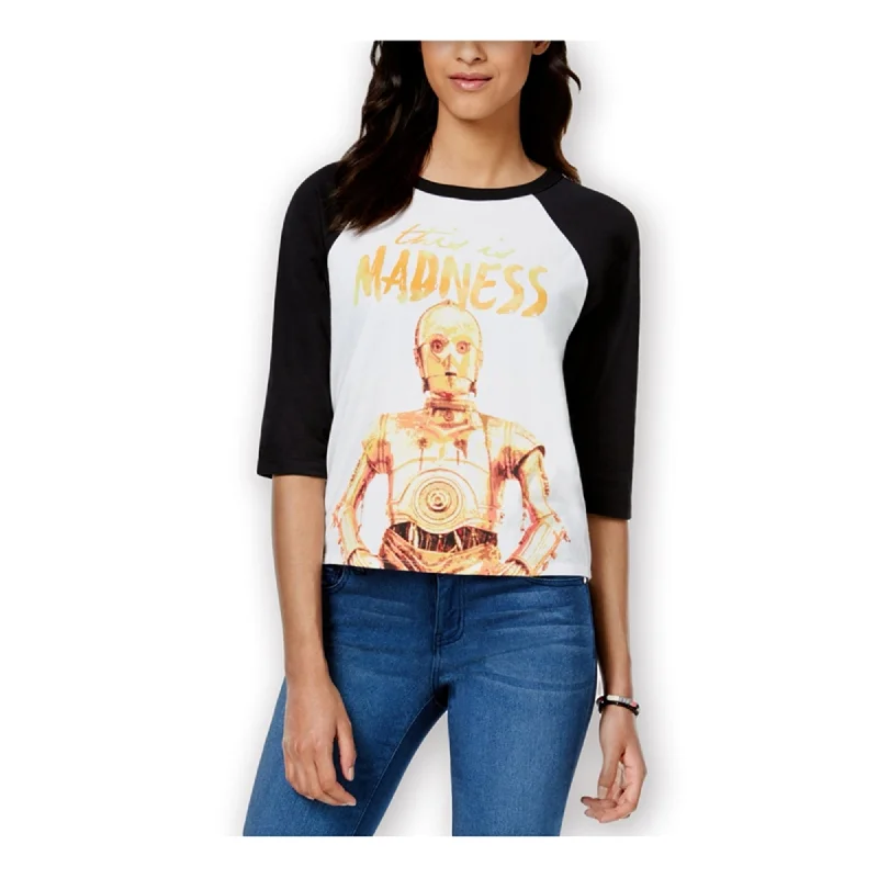 Mighty Fine Womens Threepio Baseball Graphic T-Shirt