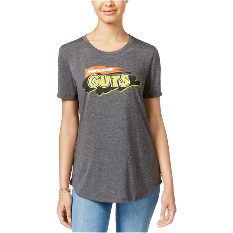 Nickelodeon Womens GUTS Graphic T-Shirt, Grey, X-Small