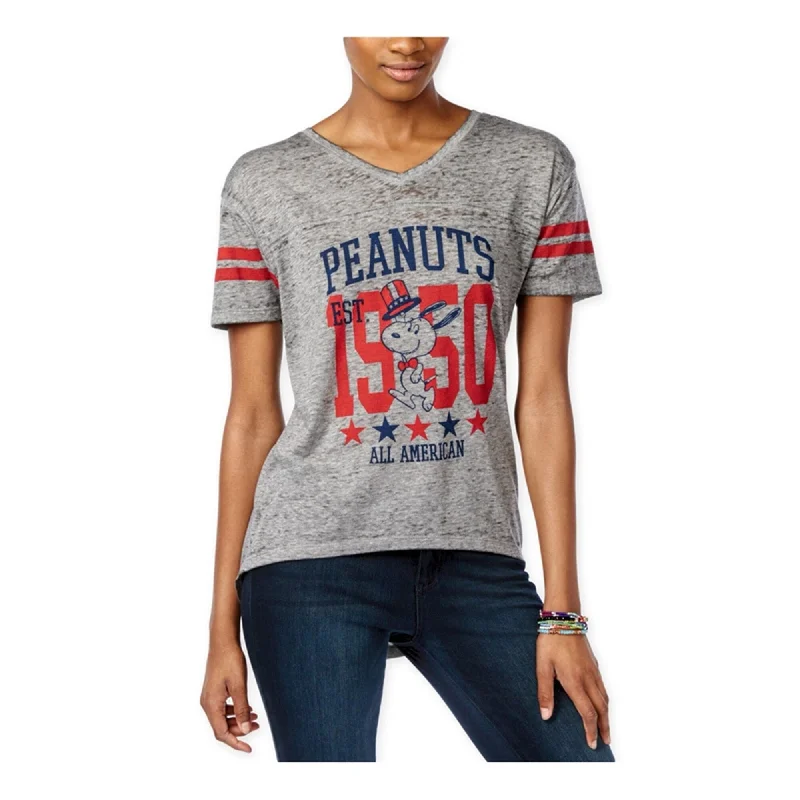 Peanuts Womens All-American Graphic T-Shirt, Grey, X-Small