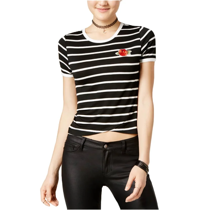 Rebellious One Womens Patch Basic T-Shirt, Black, Small