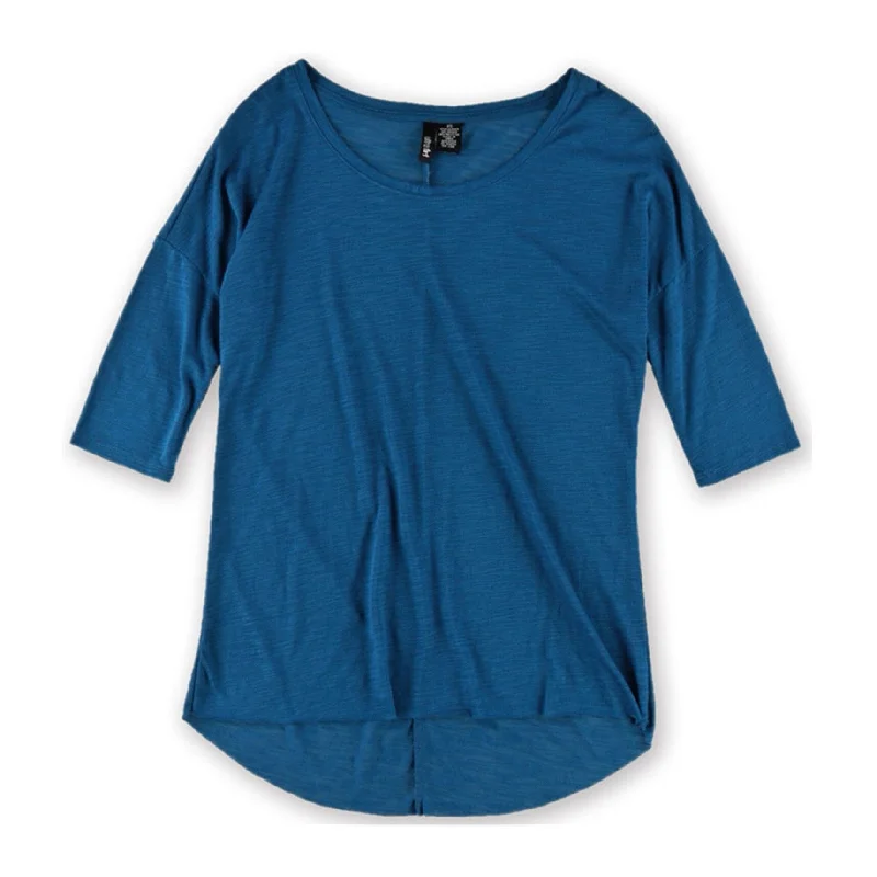 Ultra Flirt Womens Heathered Basic T-Shirt, Blue, X-Small