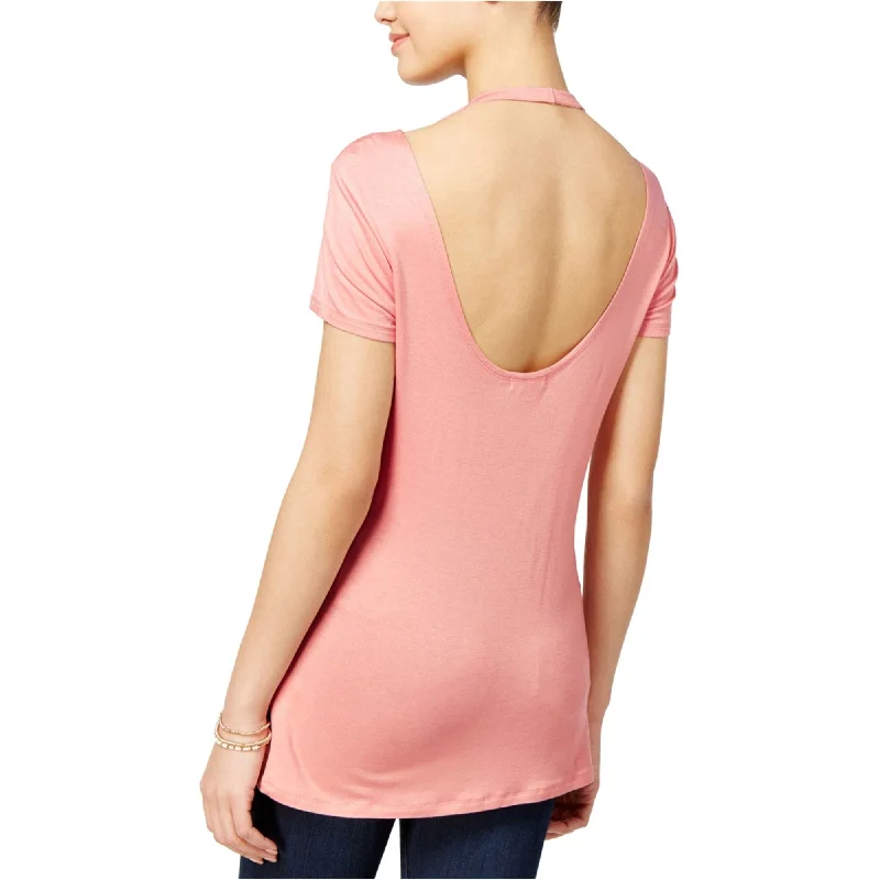 Ultra Flirt Womens Open-Back Basic T-Shirt