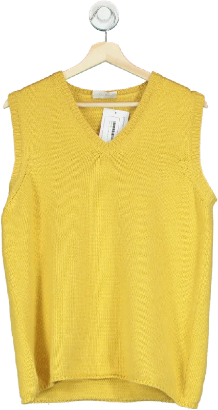 Assai Yellow Cashmere Sleeveless Sweater Vest UK M