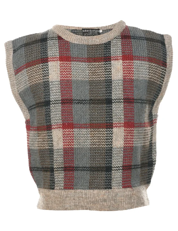 Checked Vest - L