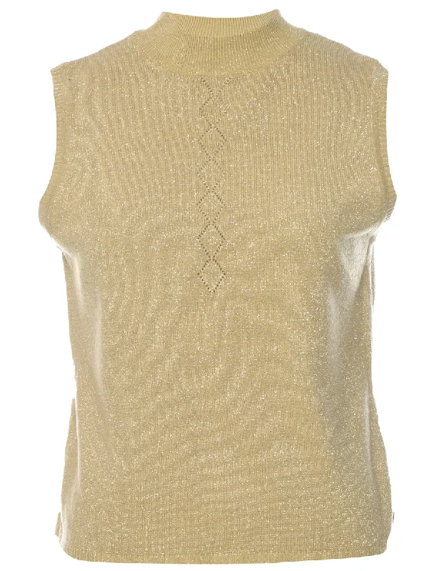 Lurex Thread Pattern Vest - L