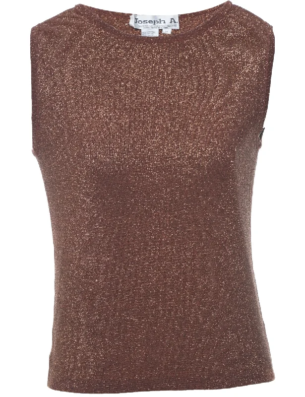 Lurex Thread Pattern Vest - M