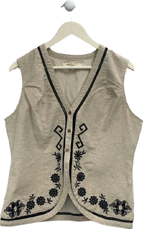 Nobody's Child Beige Embroidered Vest Top UK 16