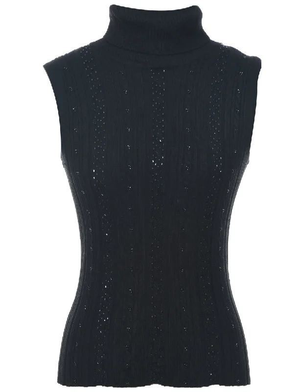 Sweater Beaded Vest - S