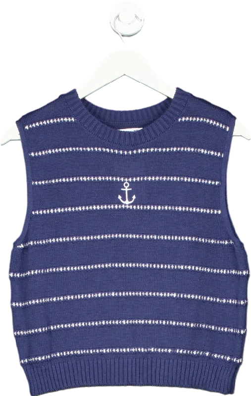 ASOS Navy Striped Knit Vest UK S