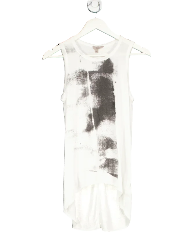 Helmut Lang White Abstract Print Vest UK S