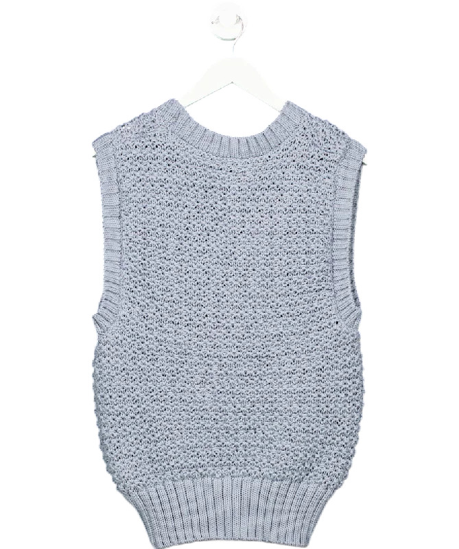 Varley Blue Adie Recycled Crocheted Vest UK M