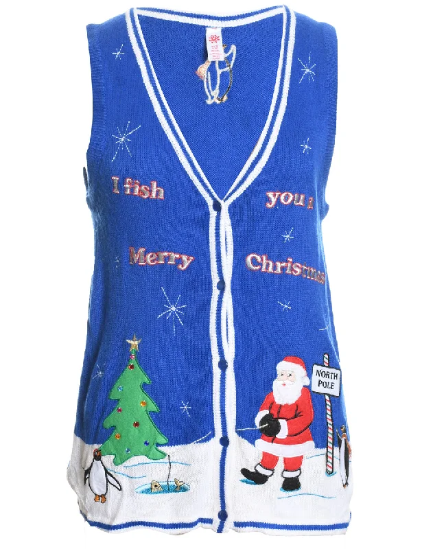 Santa Claus Christmas Sweater Vest - S