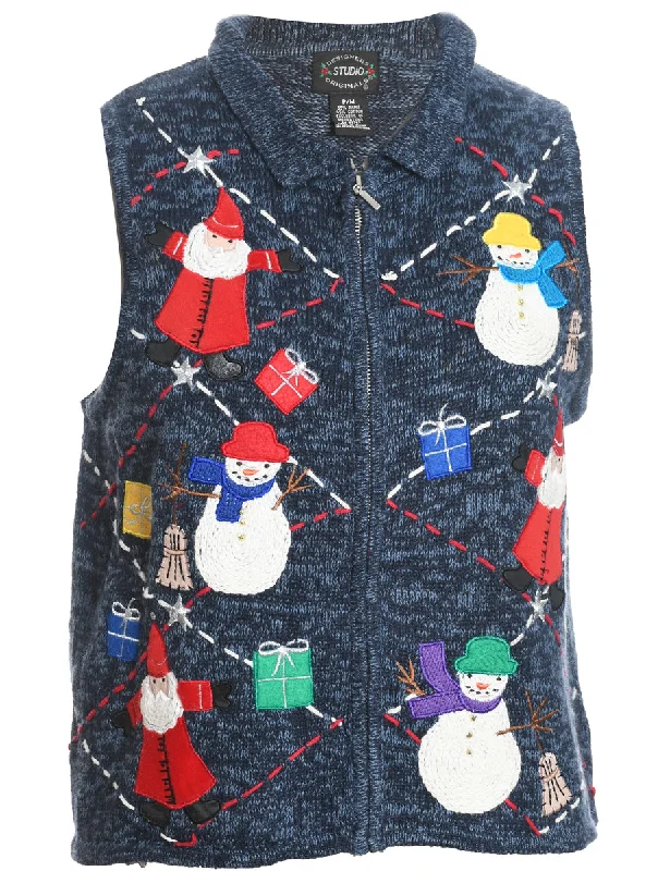 Snowman Christmas Sweater Vest - M