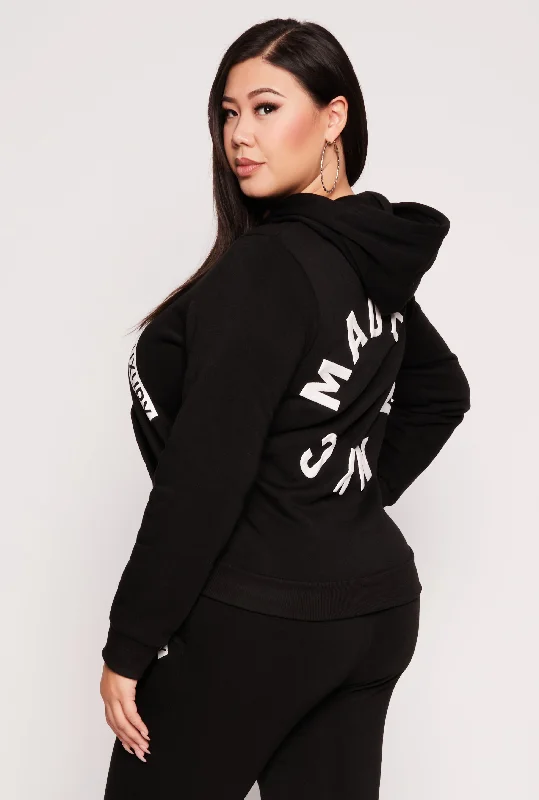 Plus Size Fleece Luxury Graphic Hoodie