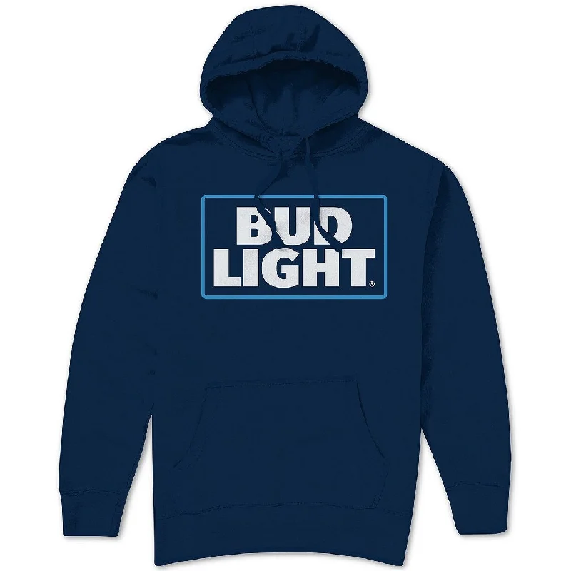 Bud Light Logo Men's Hoodie Navy Size 2 Extra Large