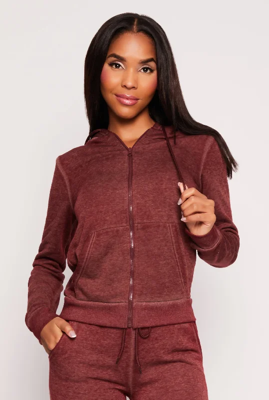 Fleece Zip Front Hoodie