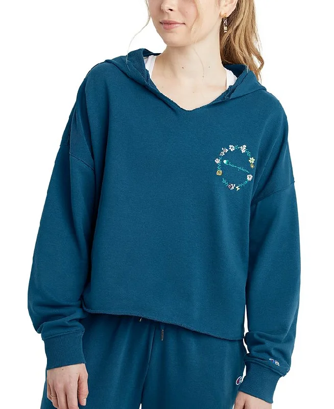 Champion Women's Campus French Terry Hoodie Blue Size Small