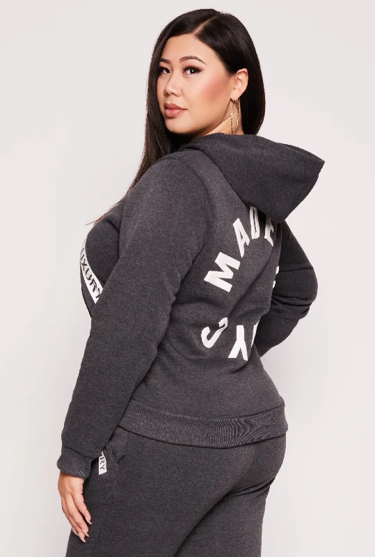 Plus Size Fleece Luxury Graphic Hoodie