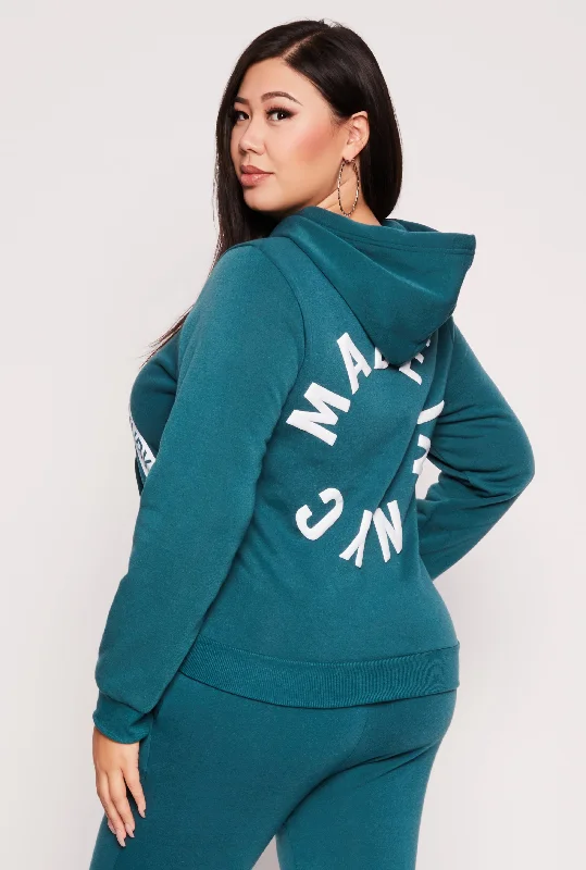 Plus Size Fleece Luxury Graphic Hoodie