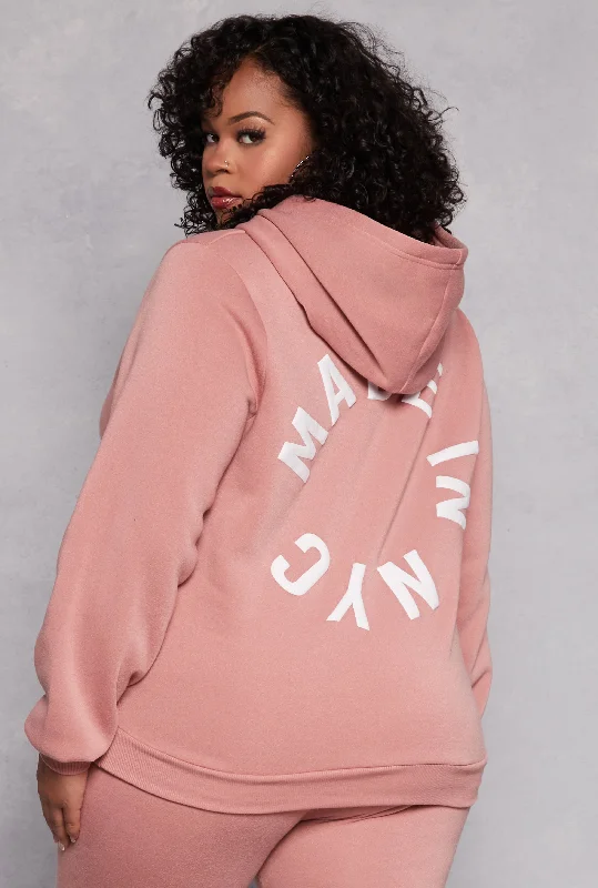 Plus Size Fleece Luxury Graphic Hoodie