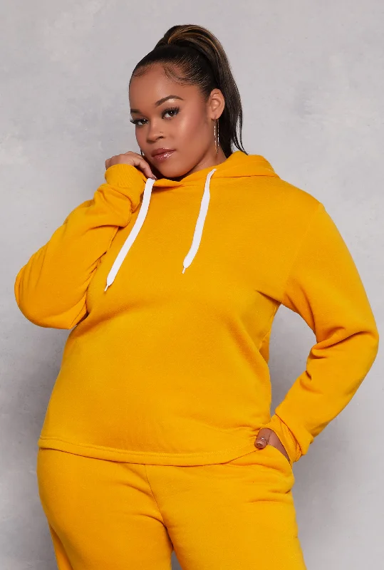 Plus Size Fleece Pullover Hoodie