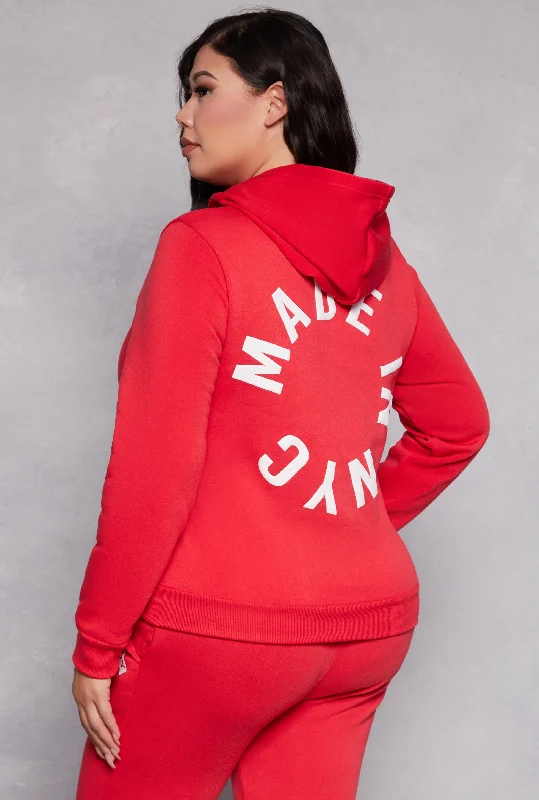 Plus Size Fleece Luxury Graphic Hoodie