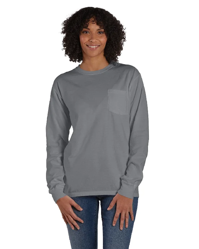 ComfortWash by Hanes GDH250 Unisex Garment-Dyed Long-Sleeve T-Shirt with Pocket