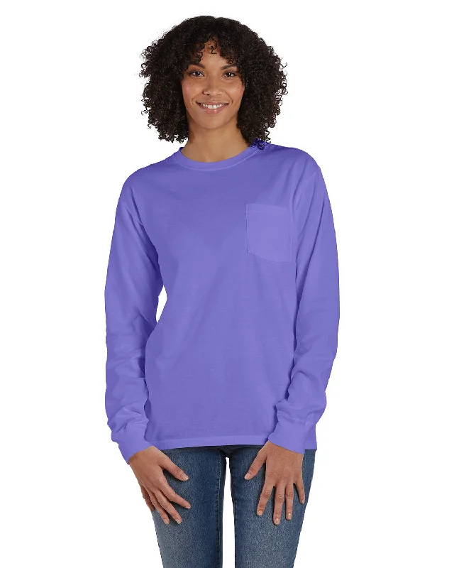 ComfortWash by Hanes GDH250 Unisex Garment-Dyed Long-Sleeve T-Shirt with Pocket