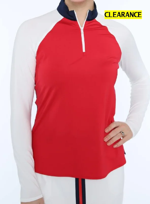 Belyn Key Monterey Long Sleeve Shade Raglan Polo